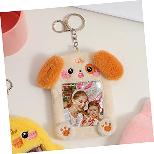 BESPORTBLE Cute Plush Animal Card Holder Keychain Visible Sleeve for Id Credit Bank Cards Lightweight Compact Design with Buckle for Easy Carry Multifunctional Protective Cover for Postcards3