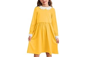 1940s Kids Swing Dress with Peter Pan Lace Collar