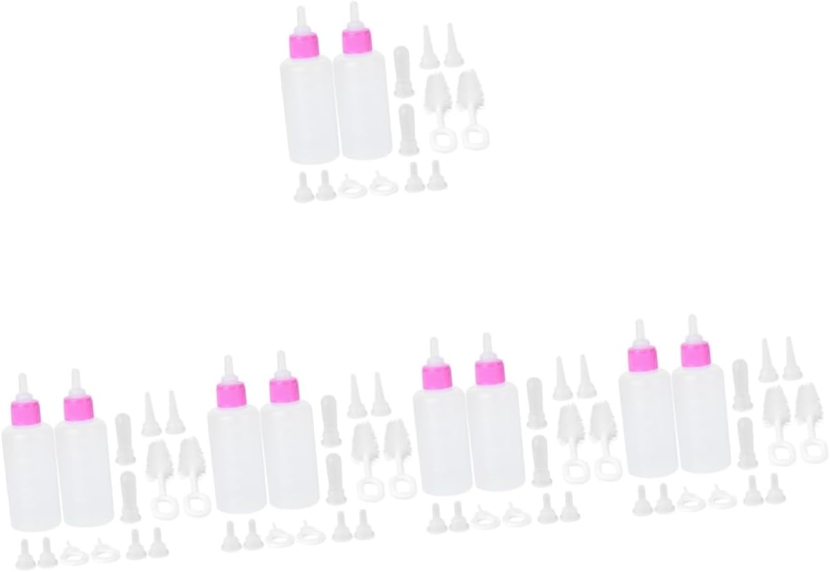 FRCOLOR 10sets Cat Feeding Bottles Reusable Nursing Bottles for Kittens and Puppies for Newborn Pets and Material