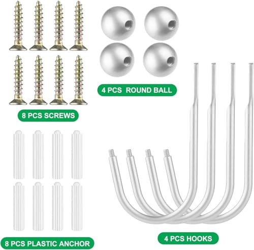 Curtain Holdbacks, 4 pcs Curtains Holder Wall Mounted Drapery Tiebacks Retro Window Hook for Home Decor, Silver - Image 7