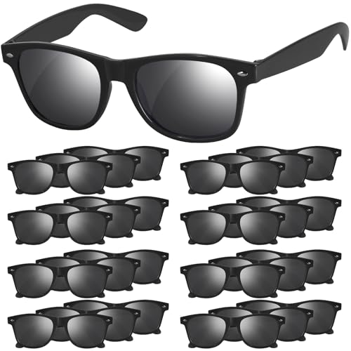 AILEHO Black Sunglasses Party Favors - 24 Pack Sunglasses Bulk for Wedding Graduation Birthday Pool Beach Party Supplies (Black)