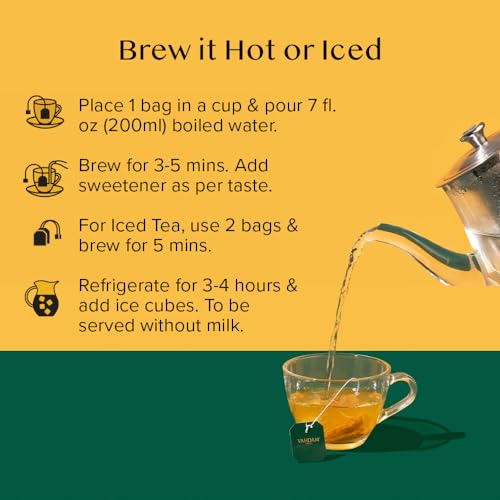 Vahdam Organic Turmeric Ashwagandha Herbal Tea Bags (18 Count) Caffeine Free, Gluten Free thumb #5
