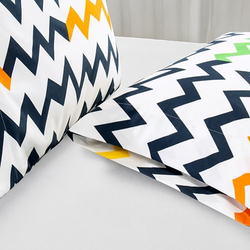 Image of Elegant Comfort Luxury Ultra-Soft 2-Piece Pillowcase Set - 1500 Premium Hotel Quality Microfiber Double Brushed - Wrinkle Resistant, King Size, Chevron Pattern Colorful