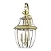 Livex Lighting 2351-01 Outdoor Wall Lantern with Clear Beveled Glass Shades, Antique Brass