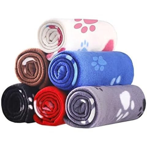 furrybaby 6 Pack Pet Blankets with Dog Bones Print Cover