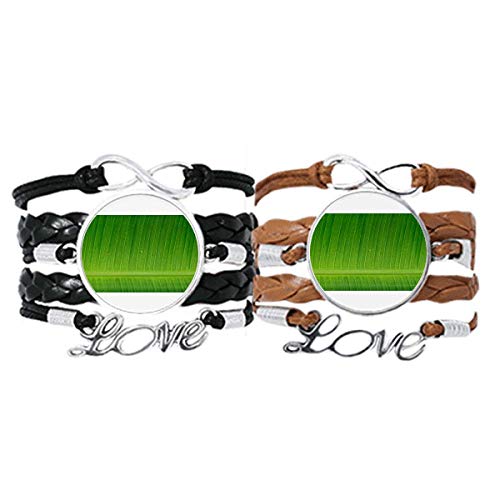 Photo feuille de bananier bracelet amour couple cuir corde tressée pour homme et femme