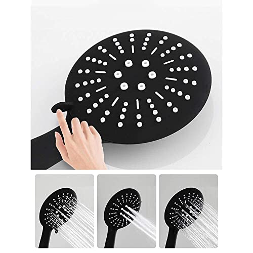 Mélangeur de douche de bain laiton noir mural avec pomme de douche
