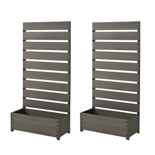 ガーデンマスター(Gardenmaster) フェンス 2個セット 目隠し 人工木 プランター付き (幅72 高さ150cm) ブラウン YPF-1570(BR)