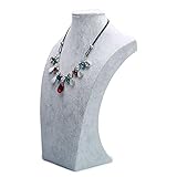 Homanda Grey 11.4' Velvet Necklace Jewelry Jewellery Display Bust Stand Holder Organizer