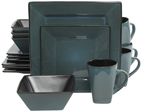 Gibson Overseas, Inc. 92912.16RM Gibson Elite Kiesling 16 Piece Dinnerware Set, Turquoise, 1