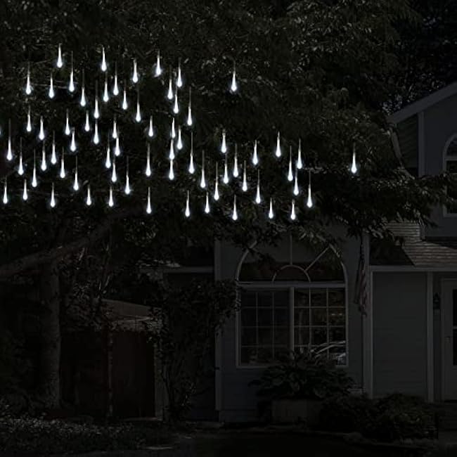 Pure Garden Outdoor String Lights 2-Pack - 20.5FT Solar Lights with 30 LED Bulbs and 8 Light Modes for Patio, Backyard, and Events (Cool White)