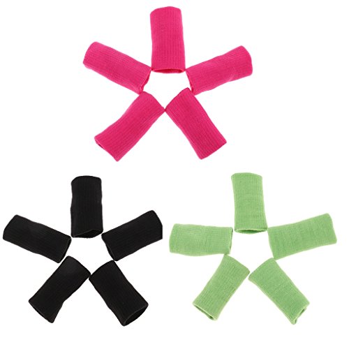 Tongina 5pcs Elástico Dedo Protetor Mangas Suporte Guardas Para Tênis De Basquete - Preto