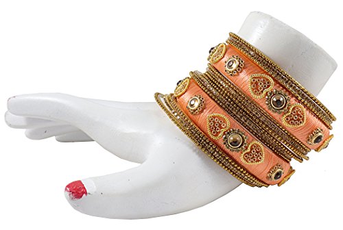 Image of NMII Get your traditions Valentine Gift for Girls & Women Silk Thread Bangle Set With Zircon For Womne & Girls