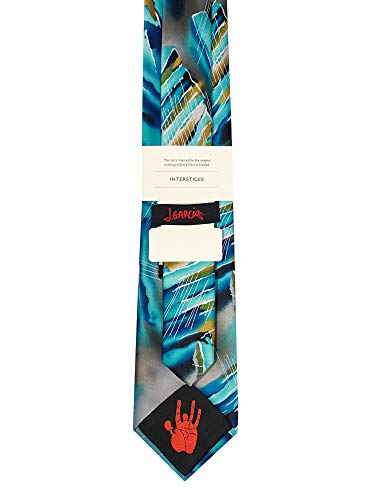 Jerry Garcia Collector's Edition Men's Interstices Artwork Regular Length Neck Tie - Teal #TOP3