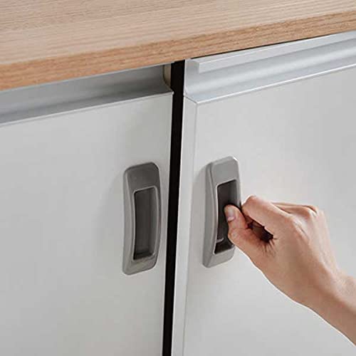 Self-Adhesive Handles, Self-Stick Sliding Door Handles, Window Cupboard Wardrobe Helper Auxiliary Handles, Furniture Drawers Safety Stick-On Pull Handles For Kitchen Cabinet Door Window (Gray) #TOP4