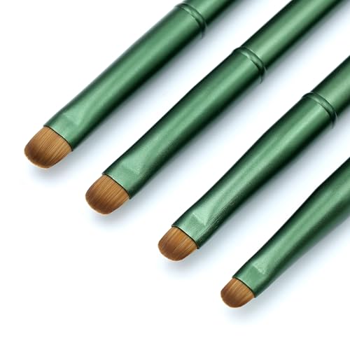 Aridito 4pcs Matte Green Metal French Nail Brush | Professional French Tip Brush | Nail Clean Up Brush (#10 #12 #14 #16) (Matte Green)