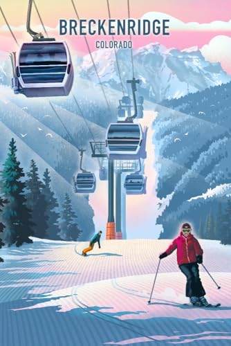 Breckenridge Colorado Ski Puzzle for Adults 1000 Pieces, Hand Drawn Gondola Mountain Artwork, Made in USA Jigsaw Puzzle, Premium Glare Free Finish, Winter Ski Scene by Lantern Press