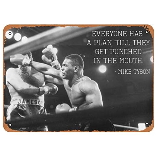 Ysirseu Mike Tyson Quote Metal Tin Sign 8 x 12 in Photos Vintage Poster Man Cave Decorative