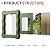 Chrspk 4x4 Wavy Picture Frame With Mat For 3x3, Wavy Edge Wooden Picture Frame with Real Glass - Wall Mount and Tabletop Display, Green, 2 Pack