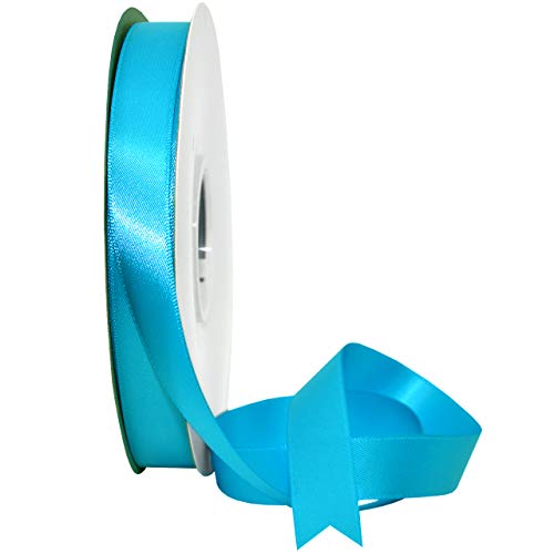 Image of Morex Ribbon 08816 /50-325 Double Face Satin Ribbon, 3 /8 inchx 50 Yd, Vivid Blue