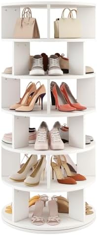 IBUYKE Zapatero Giratorio de 6 Niveles, Estante de Zapatos Girato...
