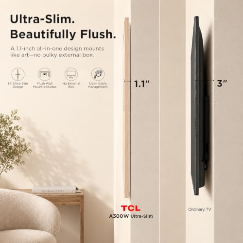 TCL 55" NXTVISION Series Picture Frame TV, Google Smart TV QLED 4K, 55A300W - image 3