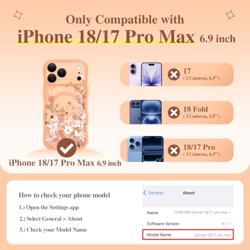 GVIEWIN for iPhone 18 Pro Max Case/17 Pro Max Case Compatible with MagSafe by GVIEWIN - Used condition - US$17.70