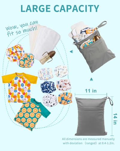 image for babygoal Wet Dry Bags 3 Pack, Waterproof Reusable Travel Bags for Swim