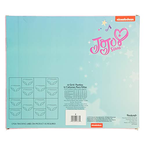 JoJo Siwa Girls' Big Amazon Exclusive 12-Days Advent 100% Combed Cotton Underwear Box for Holiday Fun in Sizes 4, 6 and 8, 12-Pack4