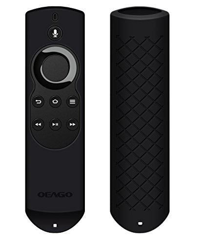 OEAGO Silicone [Anti Slip] Shock Proof Cover Case,Compatible with All-New Fire TV with 4K Alexa Voice Remote (2017 Edition) (2nd Gen) / Fire TV Stick Alexa Voice Remote (Black)-Without Remote