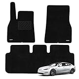 WENNEBIRD Superior Carpet Floor Mats for 2021-2026 Tesla Model S, 0.6-Inch Ultra-Thick, Noise-Reducing, All-Weather Waterproof Anti-Slip – 3-Pc Set