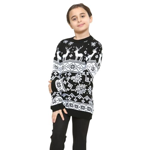 Pull moche de Noël enfant tricoté pull col rond manches longues