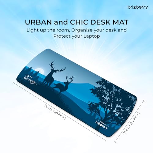 Image of Brizberry Extended Mouse Pad, Desk Mat, 740mm x 310mm x 3mm Large Printed Premium Anti Skid Rubber Base for Desktop Laptop Keyboard (DM Design 3)