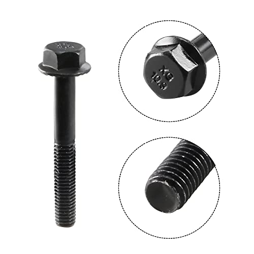 Image of uxcell M6-1x45mm Hex Serrated Flange Bolts 10.9 Grade Carbon Steel Screws 10pcs