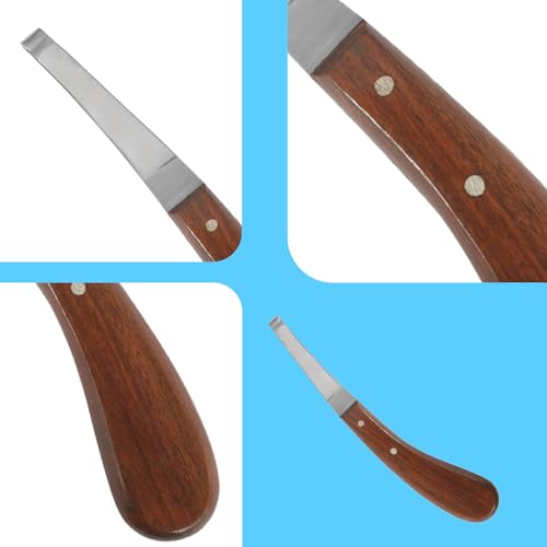 Image of Hoof Knife with Comfortable Wooden Handle - Ergonomic Grip for Horse Farriers and Horse Hoof and Horseshoe Trimming