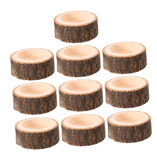 RORPOIR 10pcs Wooden Stake Candle Holder Tea Light Votive Holder Wooden Votive Tealight Holder Decorations for Home Ornament Rustic Wood Votive Candle Holder Candle Holders Plant