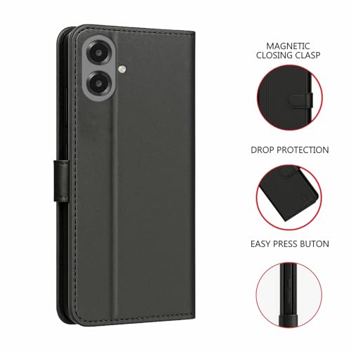 Image of AIBEX Shock Proof Flip Compatible for Samsung A07 4G / Samsung M07 4G / Samsung F07 4G Flip Cover Leather Finish | Inside TPU with Card Pockets | Wallet Stand | Complete Protection Flip Case
