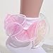 Hopply Toddler Girls Double Lace Socks Turn Cuff Shimmering Big Ruffle Rainbow Style Dress Lace Socks for Infant Kids