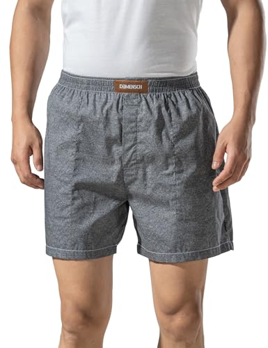 DAMENSCH Men Ultra Light, Relaxed fit, Premium Cotton, Jean-Z Boxers, Denim Boxers - Shark Grey - 2XL