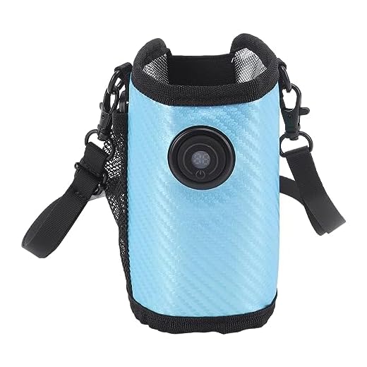 Jeanoko Bolsa aquecedor de mamadeira de leite, portátil com visor digital preciso, aquecedor de mamadeiras de bebê com temperatura constante para casa (azul celeste)