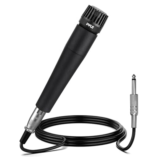 Professional Handheld Moving Coil Microphone - Dynamic Cardioid Unidirectional Vocal, Built-in Acoustic Pop Filter, Includes 15ft XLR Audio Cable to 1/4'' Audio Connection - Pyle PDMIC78