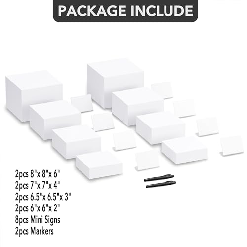 Elevadores de buffet blancos para catering y mesas de postres 5