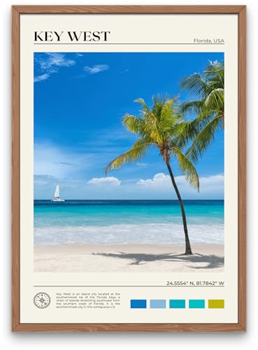 StudioUBILA Key West Wall Art Poster, Decorative Cityscape Landscape Art