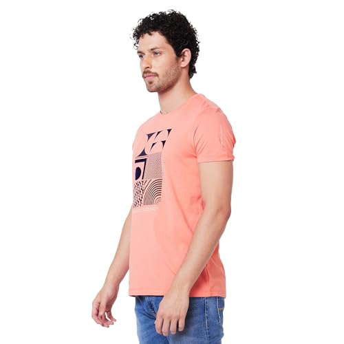 Image of Spykar Men's Slim Fit Round Neck Half Sleeve Solid Casual T-Shirt