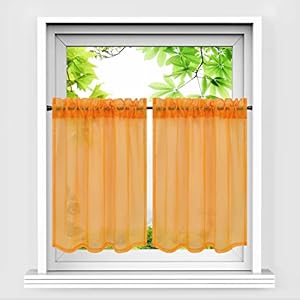HeichkelL Scheibengardinen 2er Set Orange Transparent