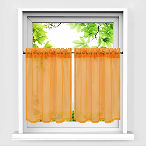 HeichkelL Scheibengardinen 2er Set Orange Transparent