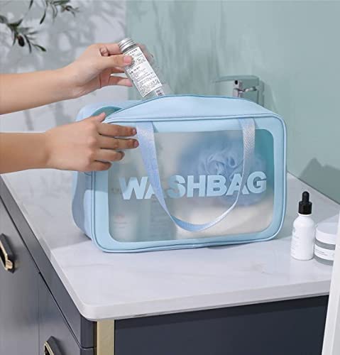 TAGUDA Cosmetic Toiletry Makeup Vanity Shaving Household Grooming Travel Storage Organizer Bags Pouch kit Pack for Men Women Girls Travel (Blue) 1
