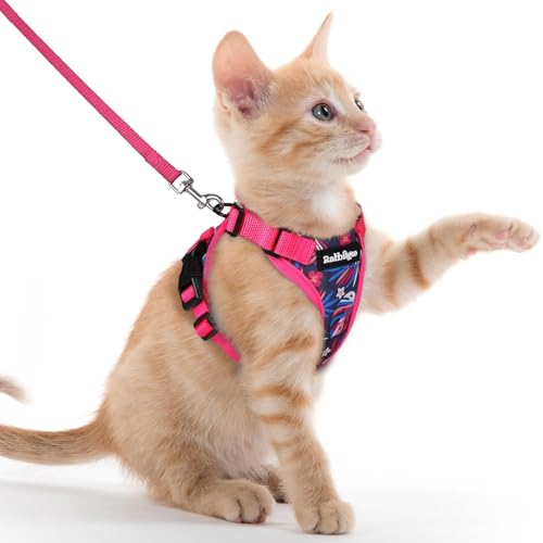 Image of rabbitgoo Cat Harness and Leash Set, Escape Proof Vest, Coconut Fuchsia