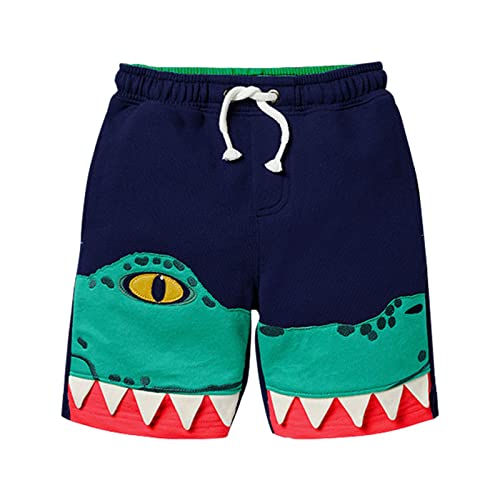 2023 The Children Cartoon Pattern Cotton Summer Autumn Short Pants Pants Clothes Daily Or (Dark Blue, 4-5Years)