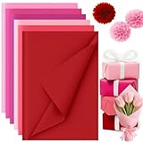 Koogel 320 Sheets Tissue Paper, 14 x 10 Inch Red Tissue Paper for Gift Bags Pink Wrapping for Packaging Birthday Wedding Baby Shower Decorations(6 Colors)
